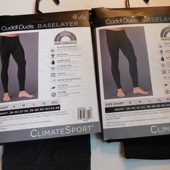 ClimateSport Performance Base Layer Pants Men's XXL Lot of 2 NEW - Picture 2 of 4
